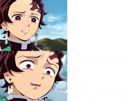 Tanjiro disgusted to even more disgusted Meme Template