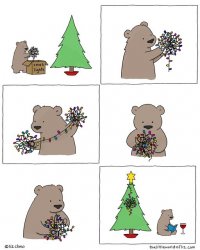 Bear christmas lights Meme Template