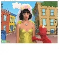 Elmo talking to Katy Perry Meme Template