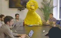 Big Bird in a meeting Meme Template