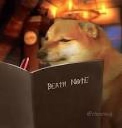 Doge writing a death note Meme Template