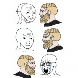 troll vs beard Meme Template