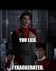 Saavik You Lied Spock I exaggerated Meme Template