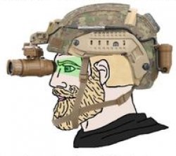 Chad tactical helmet Meme Template