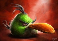 Realistic Angry Bird (green one) Meme Template