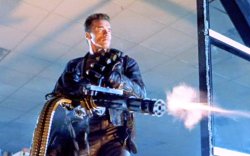 Terminator 2 minigun Meme Template