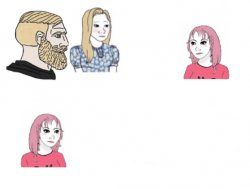 Parents and Pink Hair Girl Meme Template