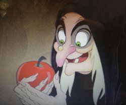 Evil queen looking at apple Meme Template