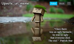 Upvote_ur_meme announcement template Meme Template