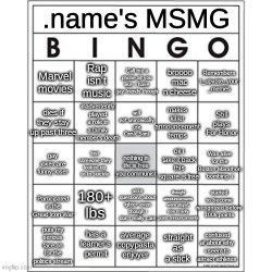 .name's MSMG bingo Meme Template