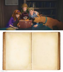 Scooby Doo Entire Gang Reading Open Book Meme Template
