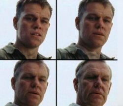 Matt Damon Aging Meme Template