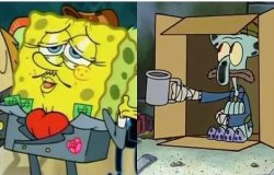spongebag rich vs poor Meme Template