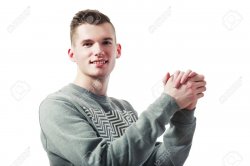 man holding own hand Meme Template