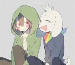 Asriel and Chara temp Meme Template