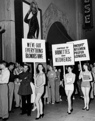 Gentlemen prefer blondes protest Meme Template