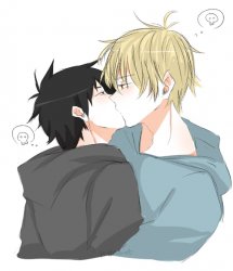 gay kiss anime Meme Template