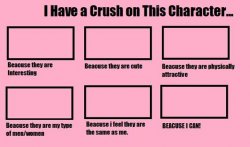 I Have a Crush On This Character Meme Template