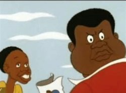 fat albert looking behind him Meme Template