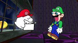 Luigi being scared Meme Template