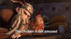 The chicken is not amused HTTYD Meme Template
