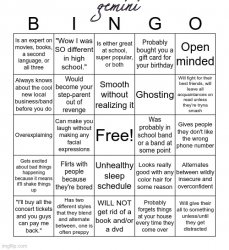 gemini bingo Meme Template