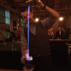 Fancy mixologist bartender burning sh*t Meme Template