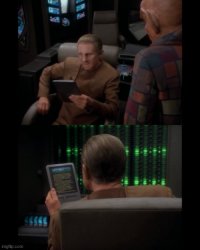 Deep Space Nine Odo Reading Padd Two Parter Meme Template