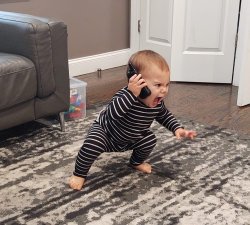 baby screams into phone Meme Template