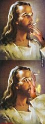 Jesus smoking a cigarette Meme Template