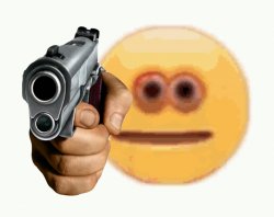 Cursed Emoji Holding an gun Meme Template