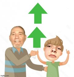 Grandpa kewlew and grandson poppy Meme Template