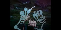 Skeleton Frolic middle finger Meme Template