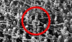 Man in the crowd not doing the nazi salute Meme Template