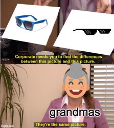 grandma sunglasses Meme Template