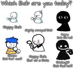 Which Bob are you today? Meme Template