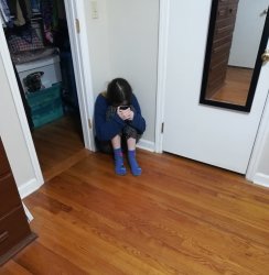 Teen Crying in Corner with Phone Meme Template
