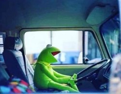 Kermit frog driving green Meme Template