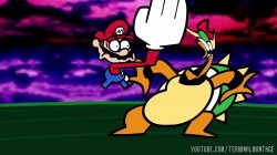 Speedrunner Mario slapping bowser Meme Template