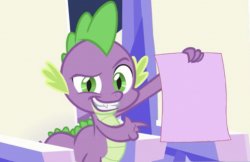 Spike Showing Off Paper Meme Template