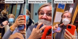 Racist mask-loving old Karens Meme Template