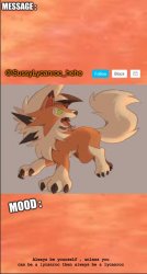 SussyLycanroc_hehe announce Meme Template