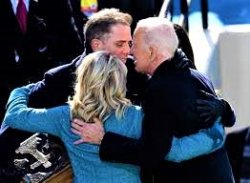 Joe Biden, Hunter, and Jill in a huddle Meme Template