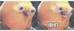 Listen up idiot Meme Template