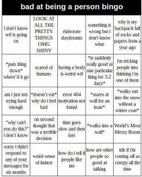 bad at being a person bingo Meme Template