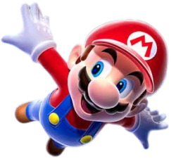 Mario flying in space (transparent) Meme Template