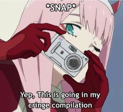 Cringe compilation zero two Meme Template