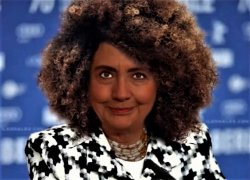 Hillary with afro and blackface Meme Template