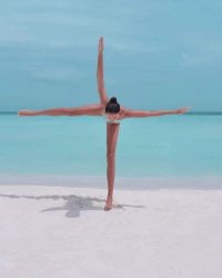 Dancer on beach Meme Template
