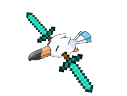 Wingull with diamond swords for wings Meme Template